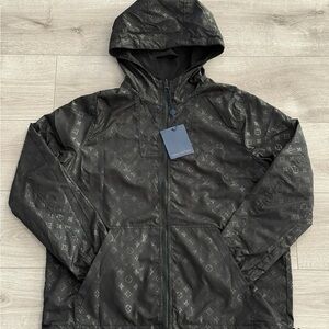Louis Vuitton Matte Black Monogram Hooded Zip Jacket